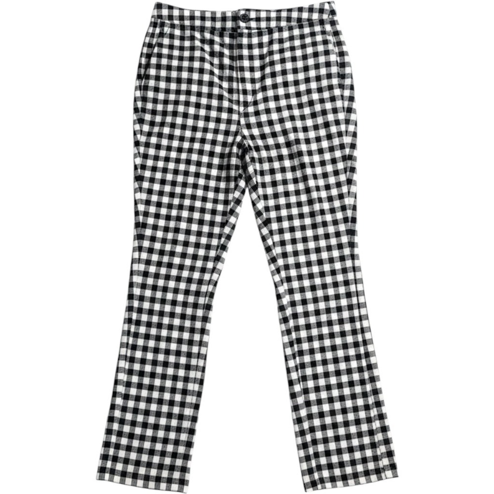 Forever 21 Gingham Trousers Women Size S Black White Checkered Slim Pants